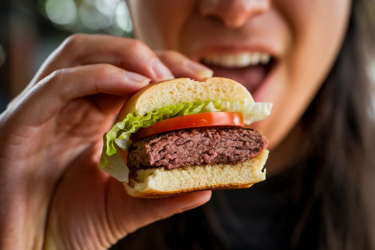 Person Holding a Slider About to Take a Bite