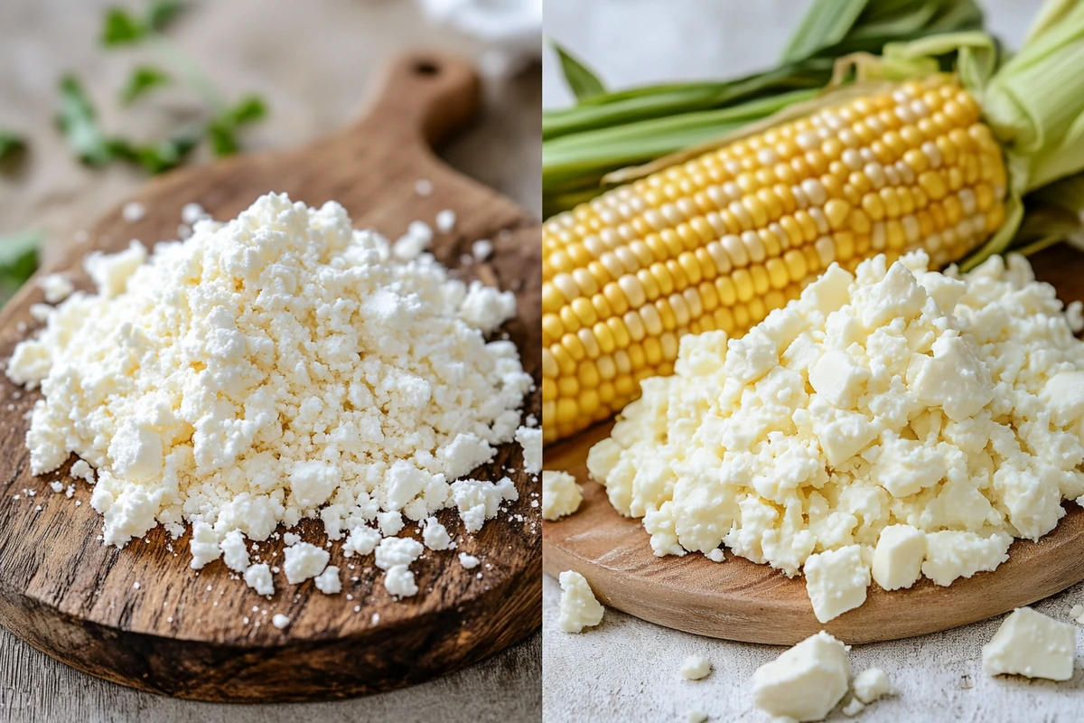 Comparison of Cotija and Queso Fresco cheeses with Mexican street corn